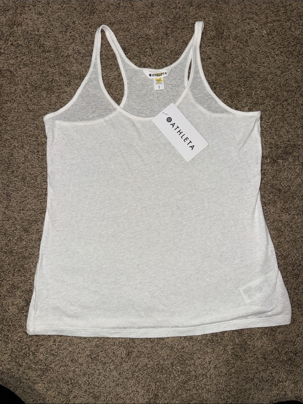 Athleta White Racerback Layering Tank